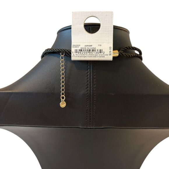 Bubble Heart Gold Tone Choker Pendant Necklace on Sleek Black Cord. - Picture 5 of 5